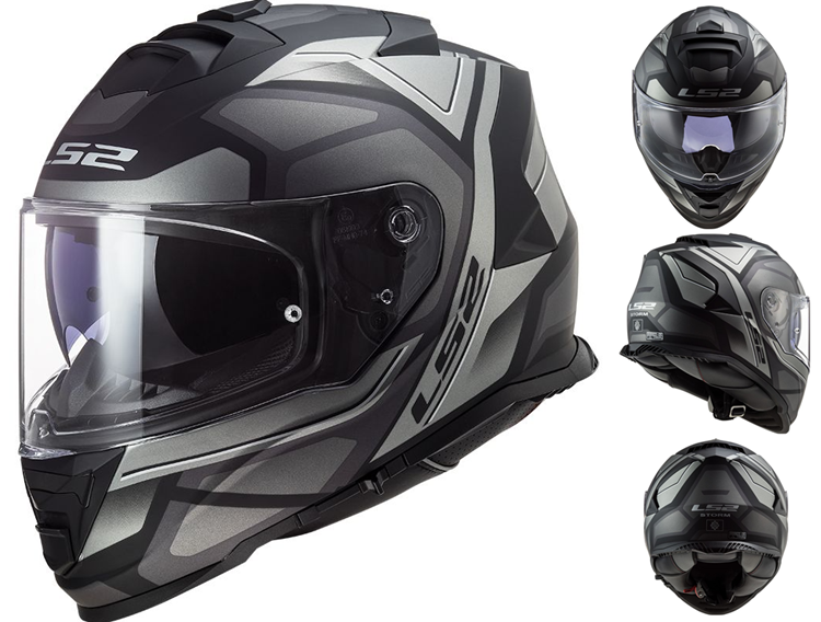 CASCO MOTO LS2 INTEGRAL FF800 STORM II FASTER TITANIO MATE 22-06 XL